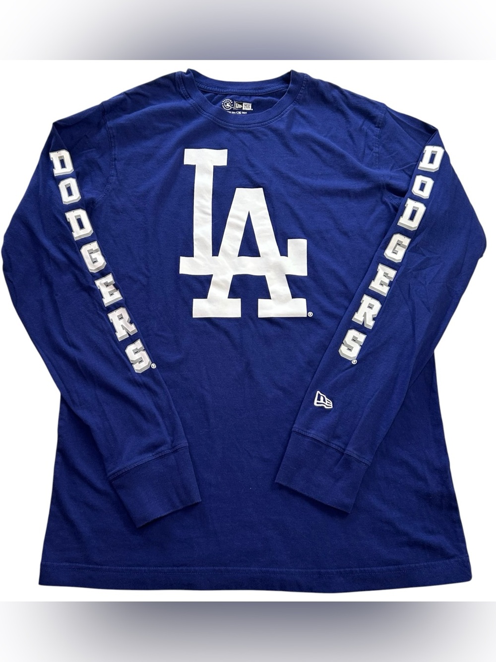 Los Angeles Dodgers MLB Baseball New Era Blue Long Sleeve Shirt Men's size Small